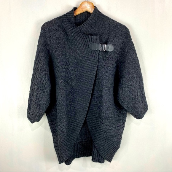 Fenn Wright Manson Angora Rabbit Hair Wool Cable Knit Ribbed Cardigan‎ Sweater - Picture 1 of 5